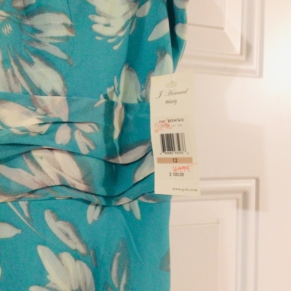 J Howard Dress Size 12 Long Mint Floral - Picture 9 of 13